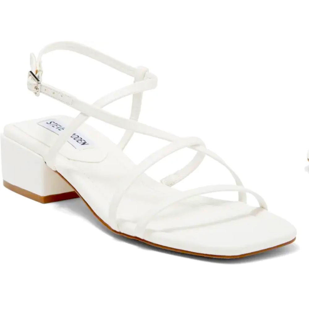 Steve Madden white block heel sandals